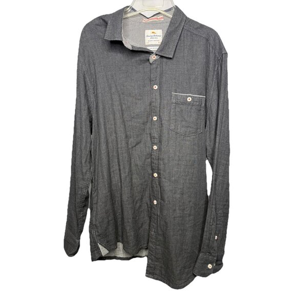 Tommy Bahama Jeans Island Crafted Men's‎ XL Shirt Gray Button Down Long Sleeve - Picture 1 of 7